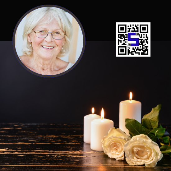 Image of candles and flowers and an old lady