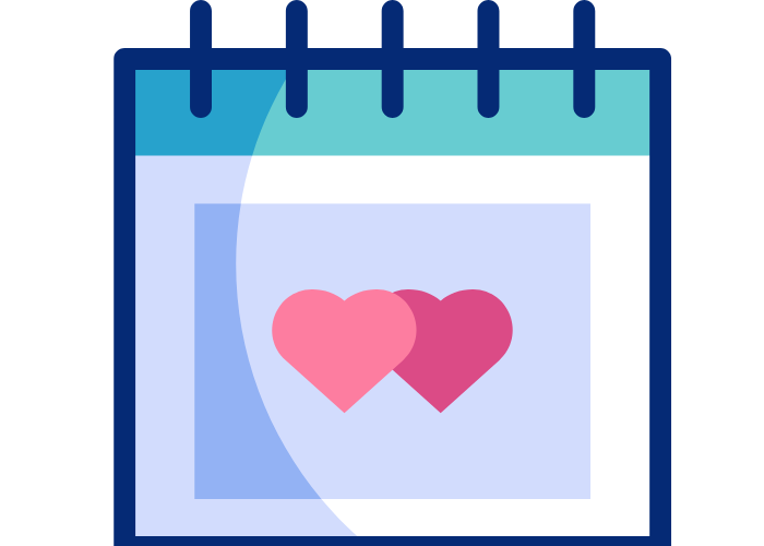 Image of a card with hearts signs