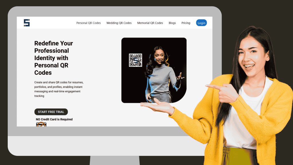 Image of a girl pointing towards computer screen showing Lifetags website