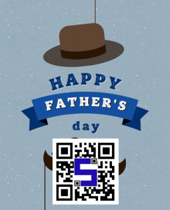 Image of a Happy Fathers day card with Lifetags QR Code