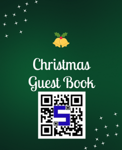 Image of Christmas guest book card with Lifetags QR Code