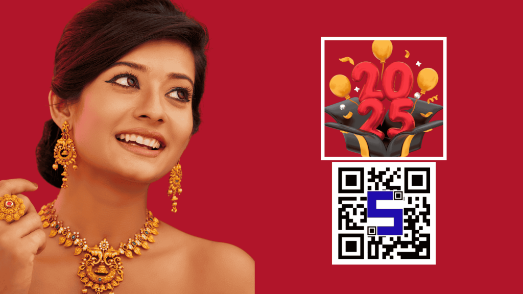 Image of an indian bride with Lifetags wedding QR Code invitation