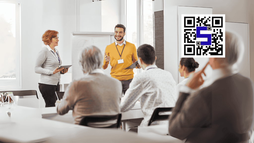 Image of a Business coach with Personal QR Code