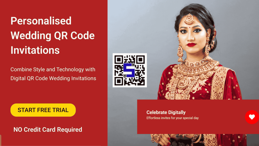 Image of an Indian bride with some text telling about the Lifetags Wedding Qr Codes