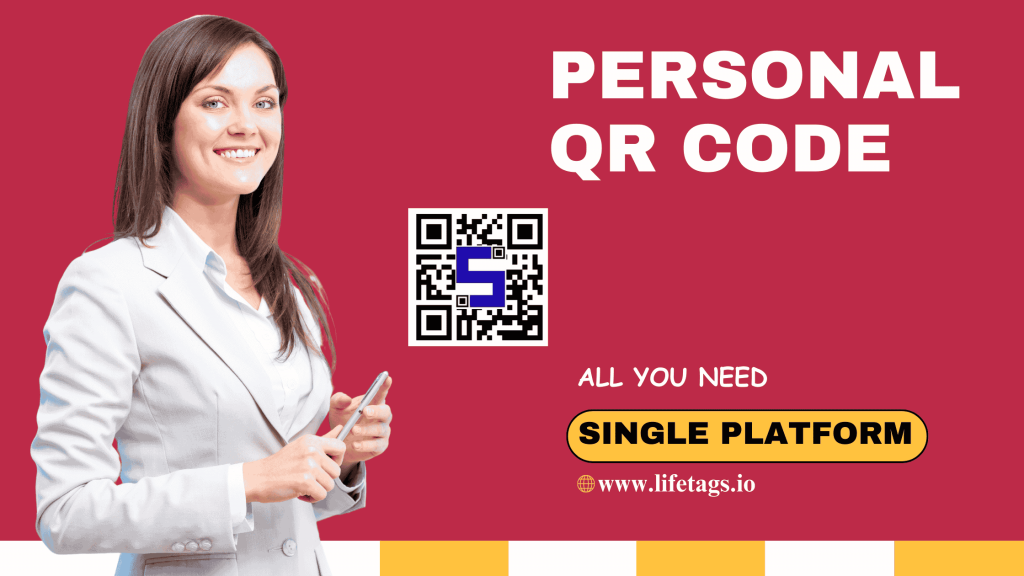Image of a Business woman with Lifetags Personal QR Codes