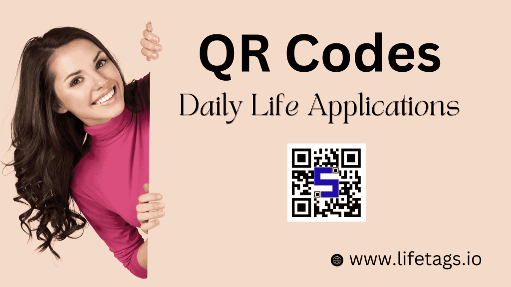 Image of lady with Lifetags QR Code