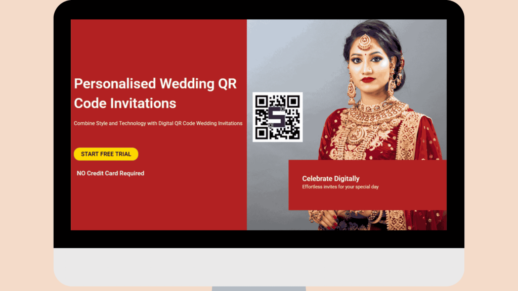 Image of an Indian Bride with Lifetags QR Code