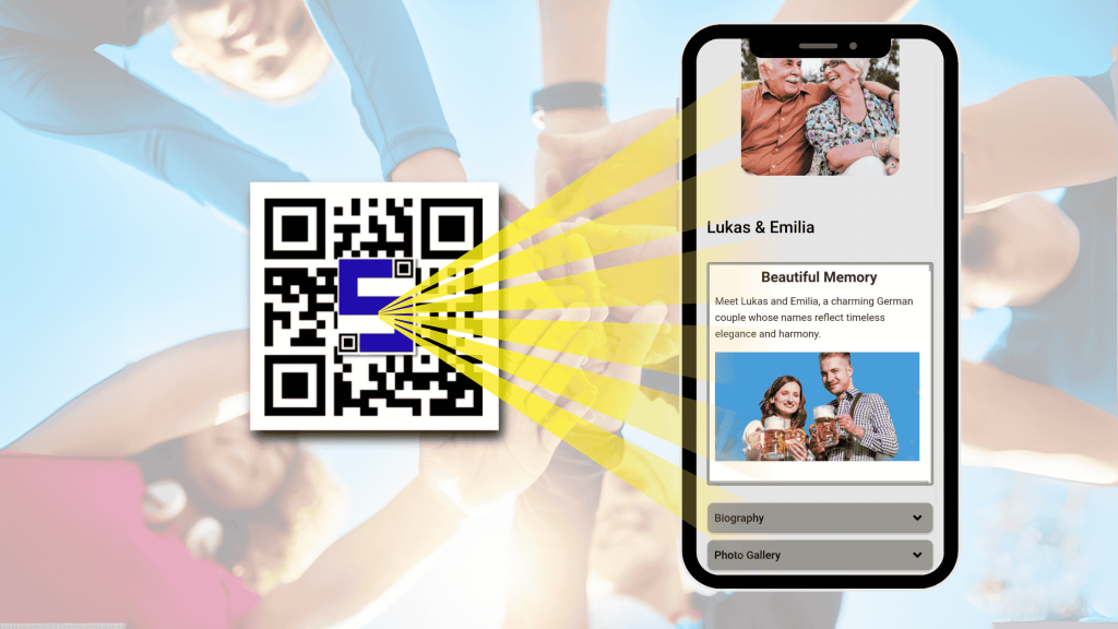 a qr code scanning a photo