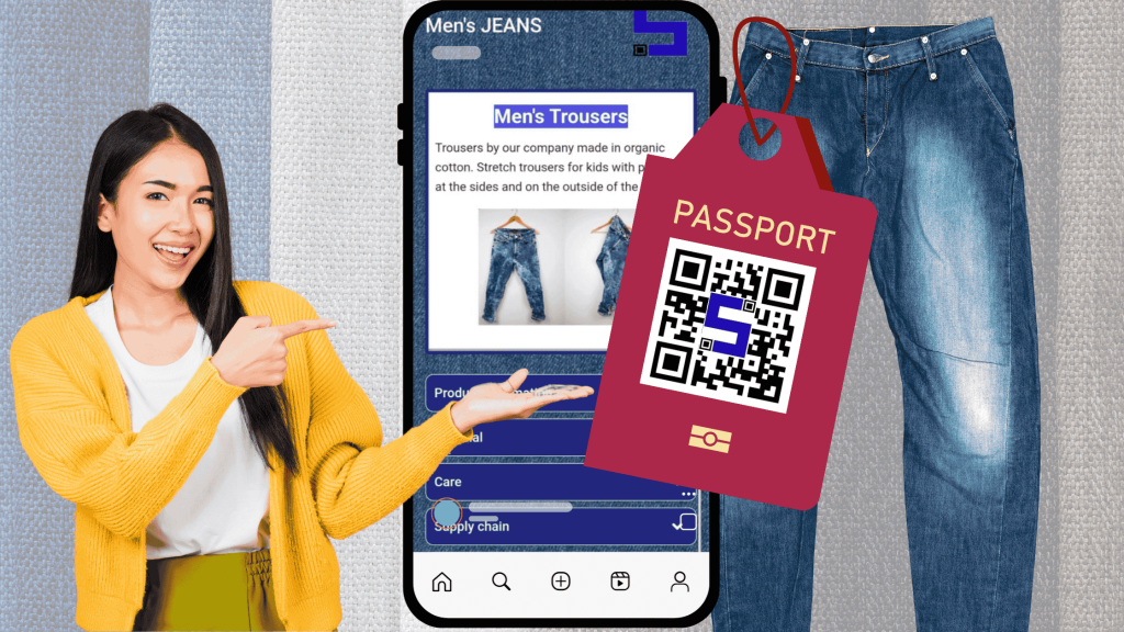 Jeans pant, mobile screen and a girl with Lifetags DPP