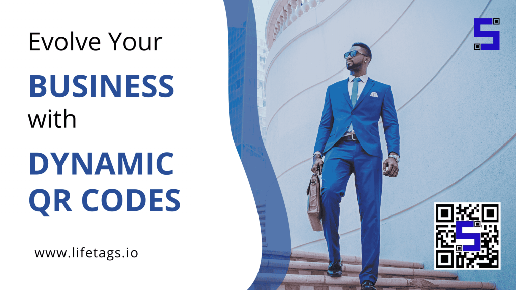 A business man and the lifetags QR Code