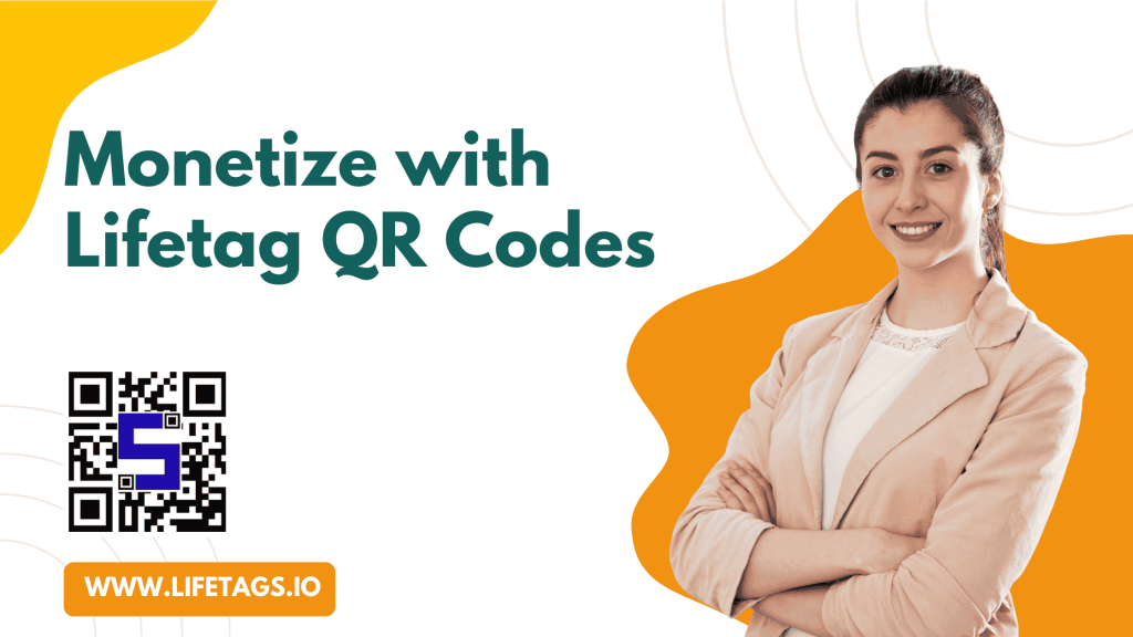 sales lady with Lifetag's QR Code